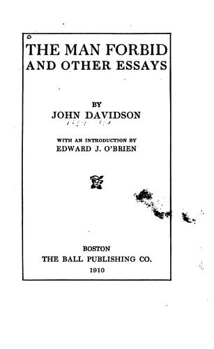 Cover for The Man Forbid: And Other Essays