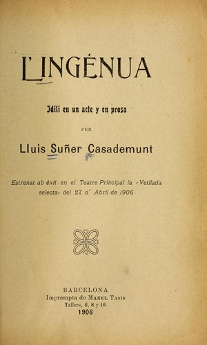 Cover for L'inge  nua