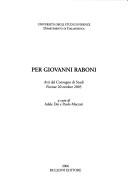 Cover for Per Giovanni Raboni