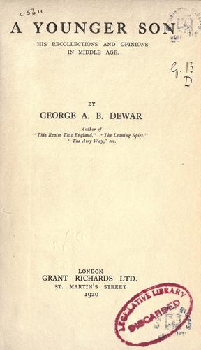 Cover for A younger son