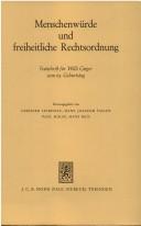 Cover for Menschenwürde und freiheitliche Rechtsordnung