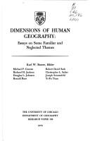 Cover for Dimensions of Human Geography
