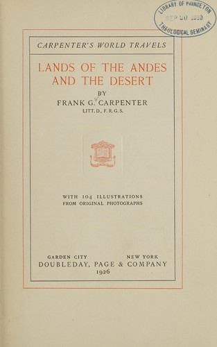 Cover for Lands of the Andes and the desert