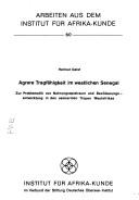 Cover for Agrare Tragfähigkeit im westlichen Senegal