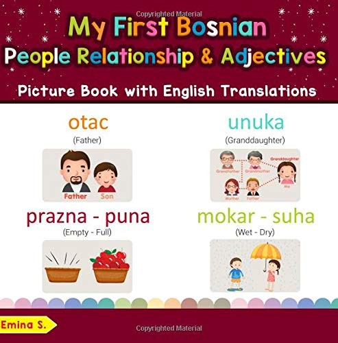 Cover for My First Bosnian People, Relationships & Adjectives Picture Book