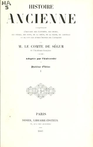 Cover for Histoire ancienne