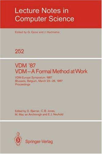 Cover for VDM '87. VDM - A Formal Method at Work