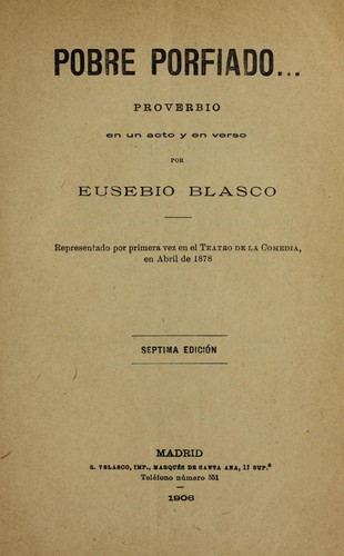 Cover for Pobre porfiado
