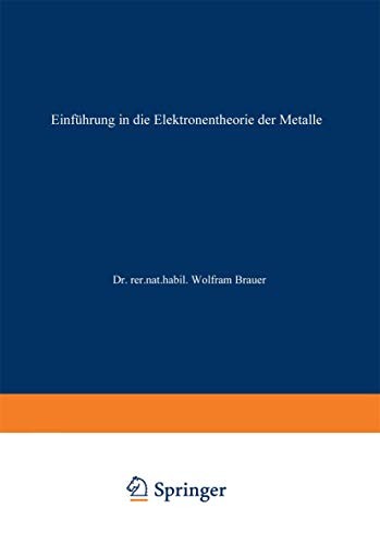 Cover for Einführung in die Elektronentheorie der Metalle