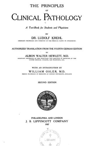 Cover for The principles of clinical pathology