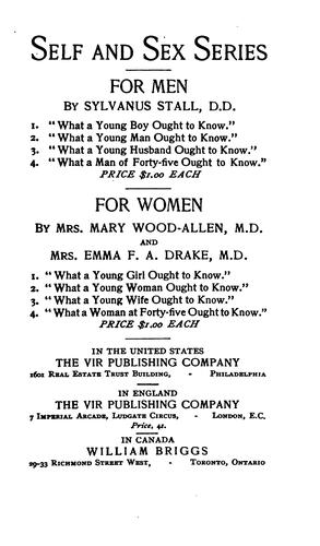 Cover for What a young wife ought to know