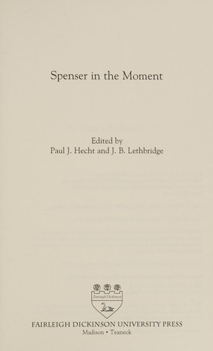 Cover for Spenser in the Moment