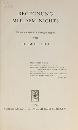 Cover for Begegnung mit dem Nichts