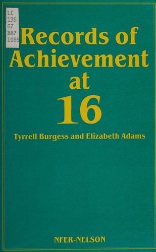 Cover for Records of achievement at sixteen
