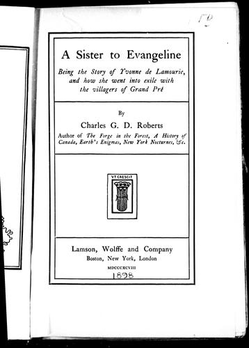 Cover for A sister to Evangeline