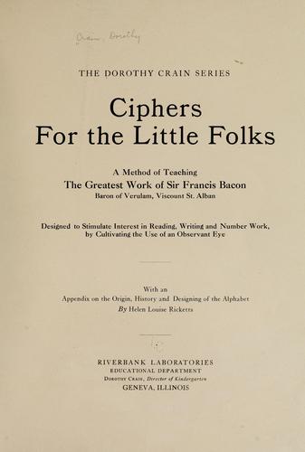 Cover for Ciphers for the little folks