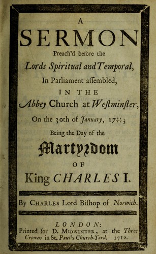 Cover for A sermon preach'd before the lords spiritual and temporal