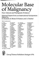 Cover for Molecular base of malignancy