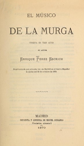 Cover for El músico de la murga