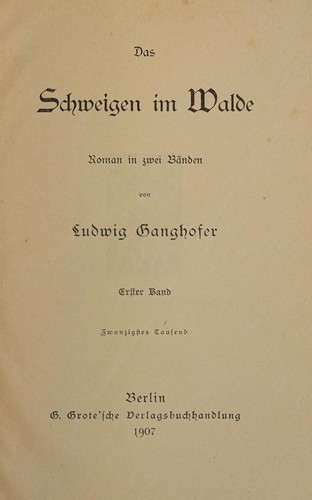 Cover for Das Schweigen im Walde