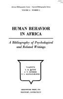 Cover for Human behavior in Africa