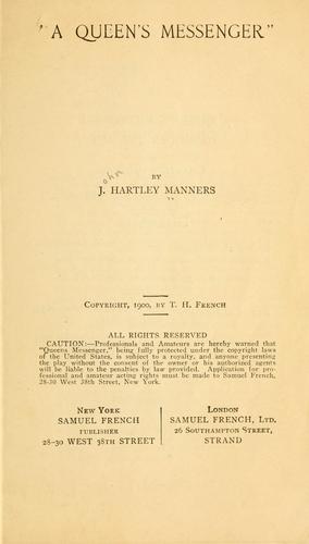 Cover for "A queen's messenger,"