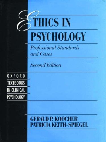 Cover for Ethics in psychology
