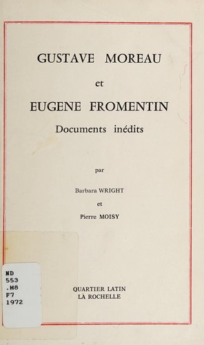 Cover for Gustave Moreau et Eugène Fromentin