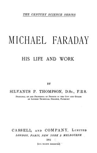 Cover for Michael Faraday, his life and work
