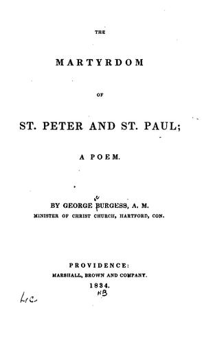 Cover for The martyrdom of St. Peter and St. Paul
