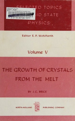 Cover for The growth of crystals from the melt