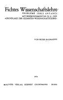 Cover for Fichtes Wissenschaftslehre