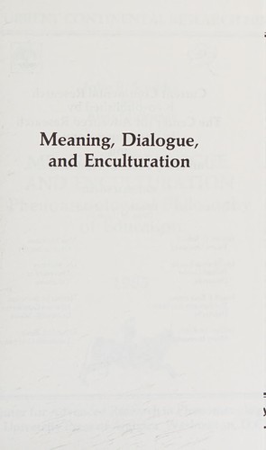Cover for Meaning, dialogue, and enculturation