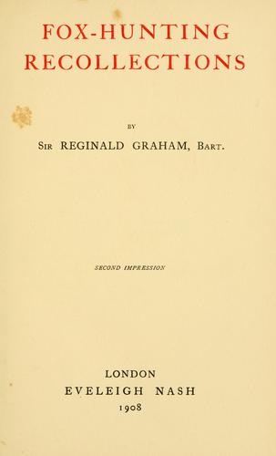 Cover for Fox-hunting recollections