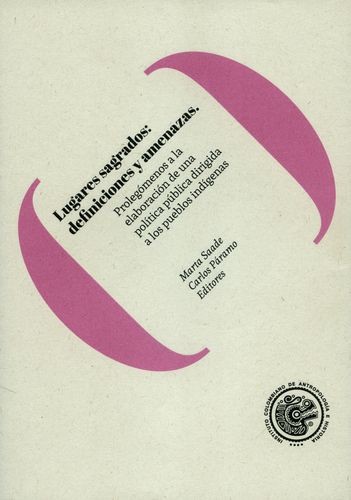 Cover for Lugares sagrados : definiciones y amenazas. Prolegómenos a la elaboración de una política pública dirigida a los pueblos indígenas - 1. edición