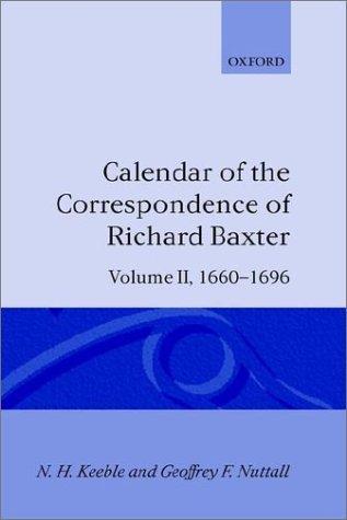 Cover for Calendar of the correspondence of Richard Baxter
