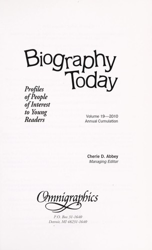 Cover for Biography today