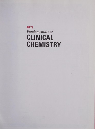 Cover for Tietz fundamentals of clinical chemistry