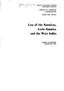 Cover for Classification. Class KDZ, KG-KH. Law of the Americas, Latin America, and the West Indies