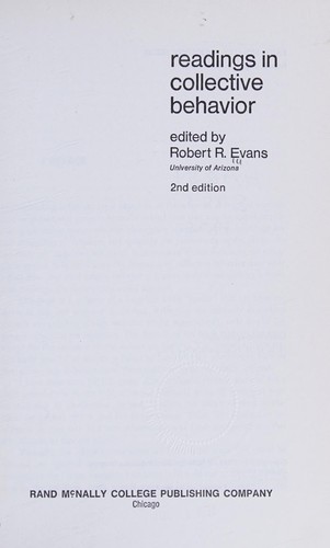 Cover for Readings in collective behavior