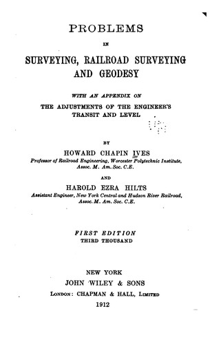 Cover for Problems in Surveying, Railroad Surveying and Geodesy