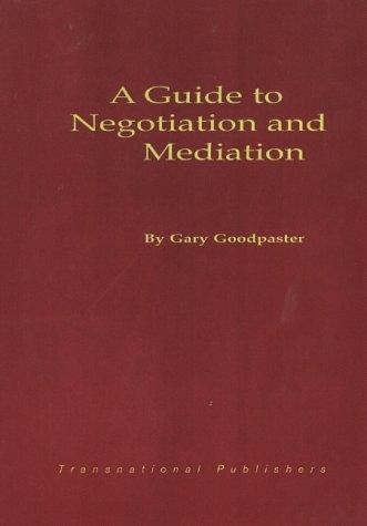 Cover for Guide to Negotiation and Mediation