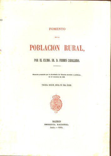 Cover for Fomento de la población rural