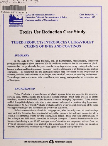 Cover for Tubed products introduces ultraviolet curing of inks and coatings