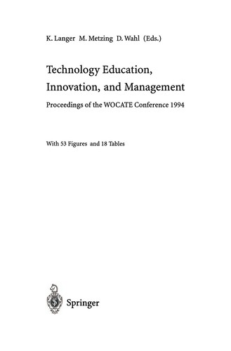 Cover for Technology education, innovation, and management