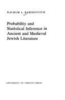 Cover for Probability and statistical inference in ancient and medieval Jewish literature