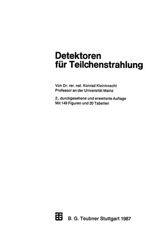 Cover for Detektoren für Teilchenstrahlung