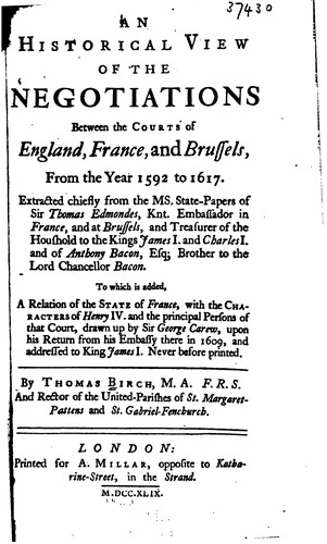 Cover for An Historical View of the Negotiations Between the Courts of England, France, and Brussels, from ...