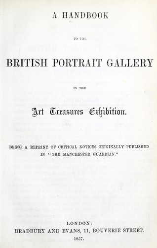 Cover for A Handbook to the British portrait gallery in the Art Treasures Exhibition
