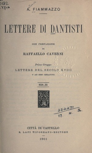 Cover for Lettere di Dantisti